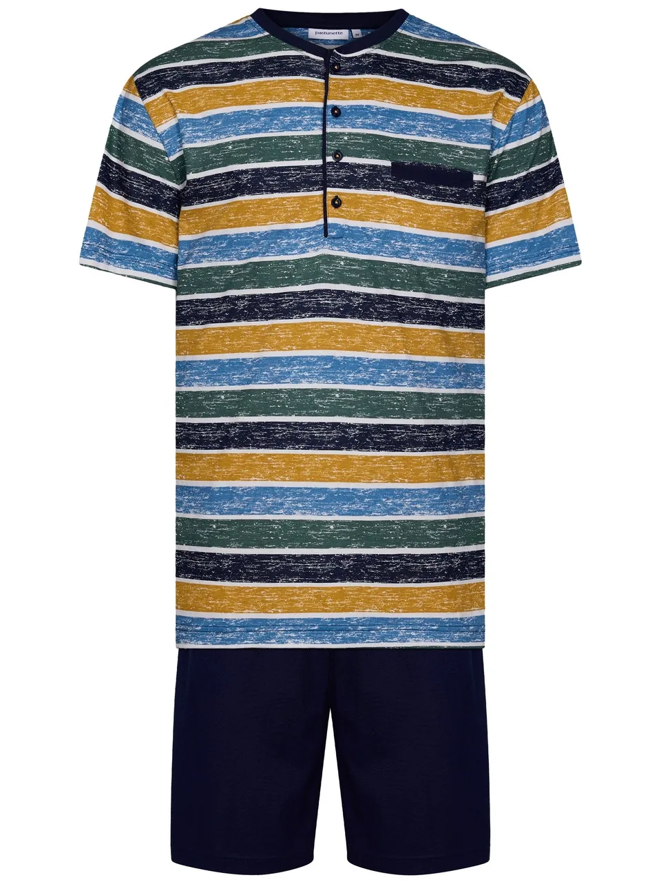 pastunette-adventure-shortama-blau-gestreift-baumwolle image 1