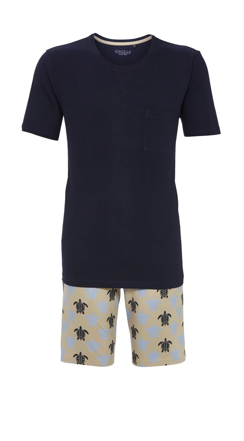 ringella-herren-shorty-schildkr-te-kurzpyjama-baumwolle-74-cm image 1