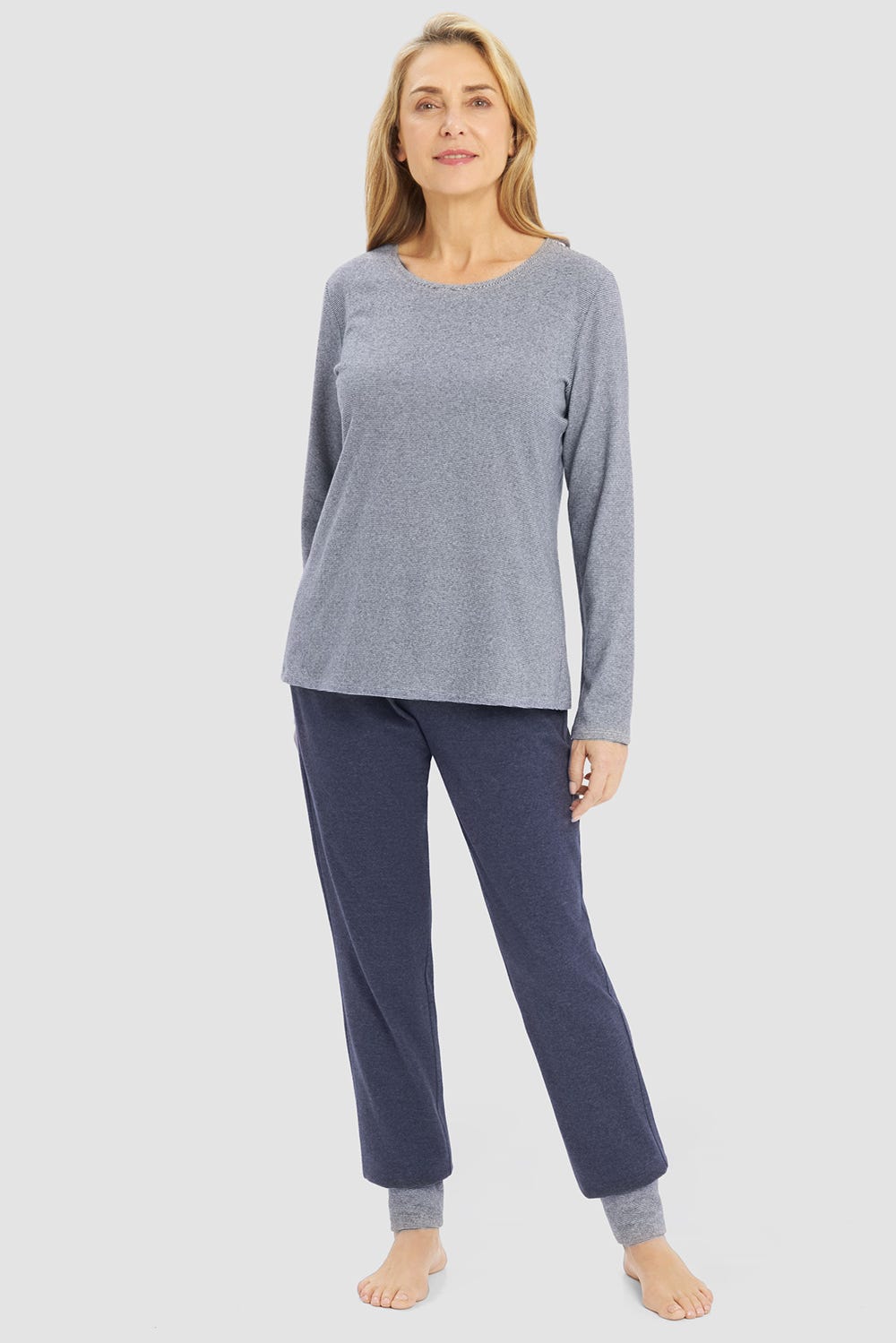 r-sch-be-happy-pyjama-lang-blau-ringel-jersey image 1