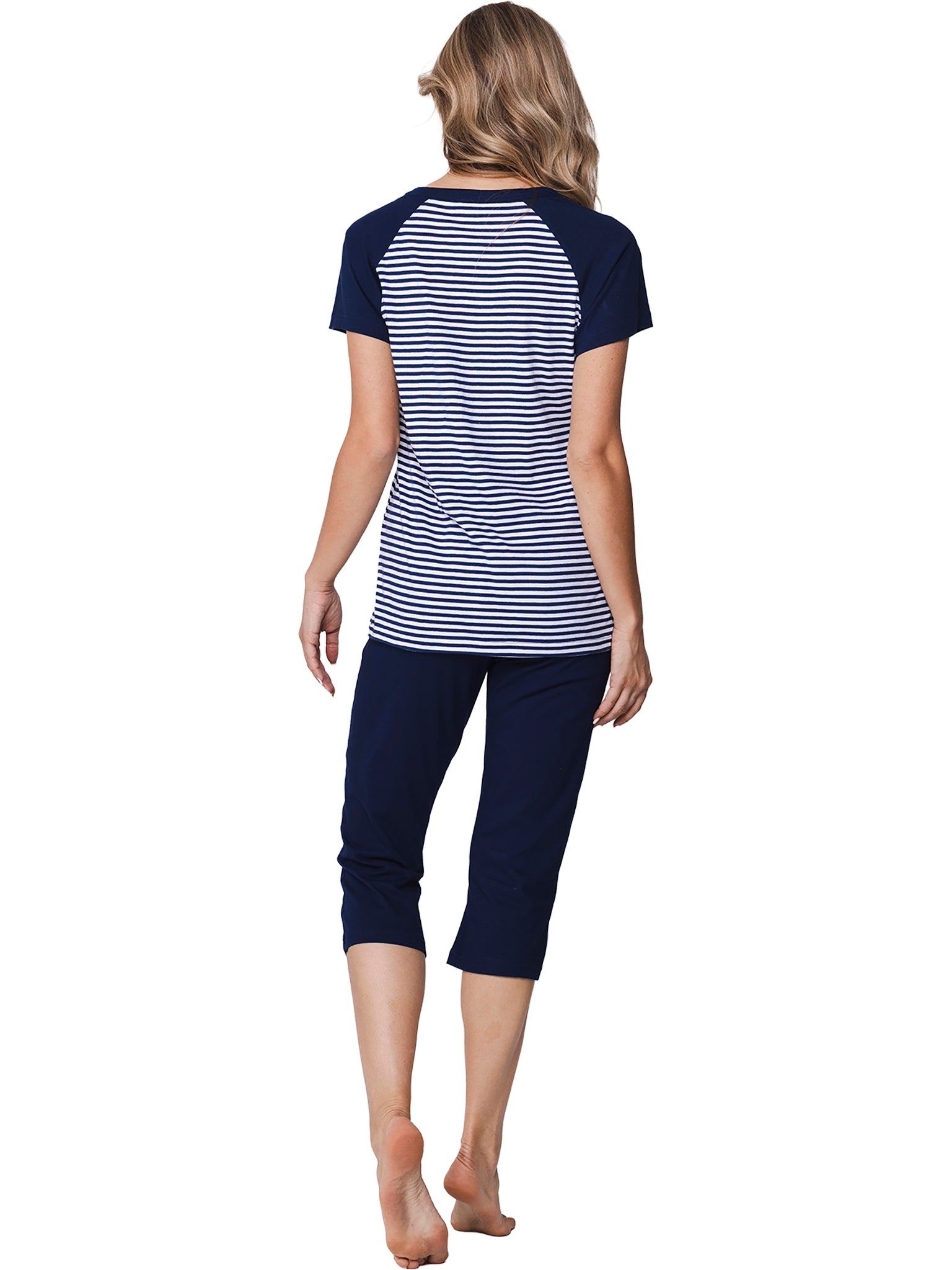 pastunette-midnight-stripes-pyjama-damen-blau-bio-baumwolle image 5