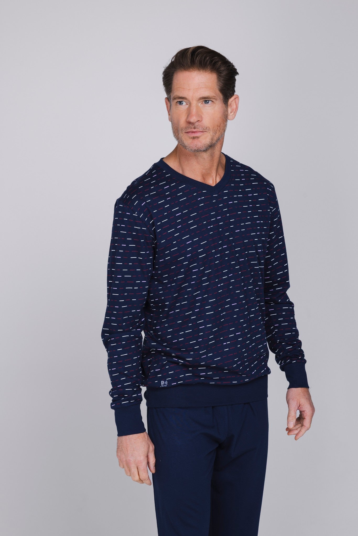 pastunette-northern-nights-pyjama-herren-dunkelblau-baumwolle-2 image 2