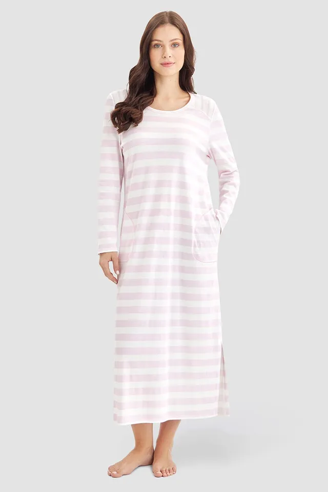r-sch-be-happy-nachthemd-maxi-rosa-blockringel-taschen image 1