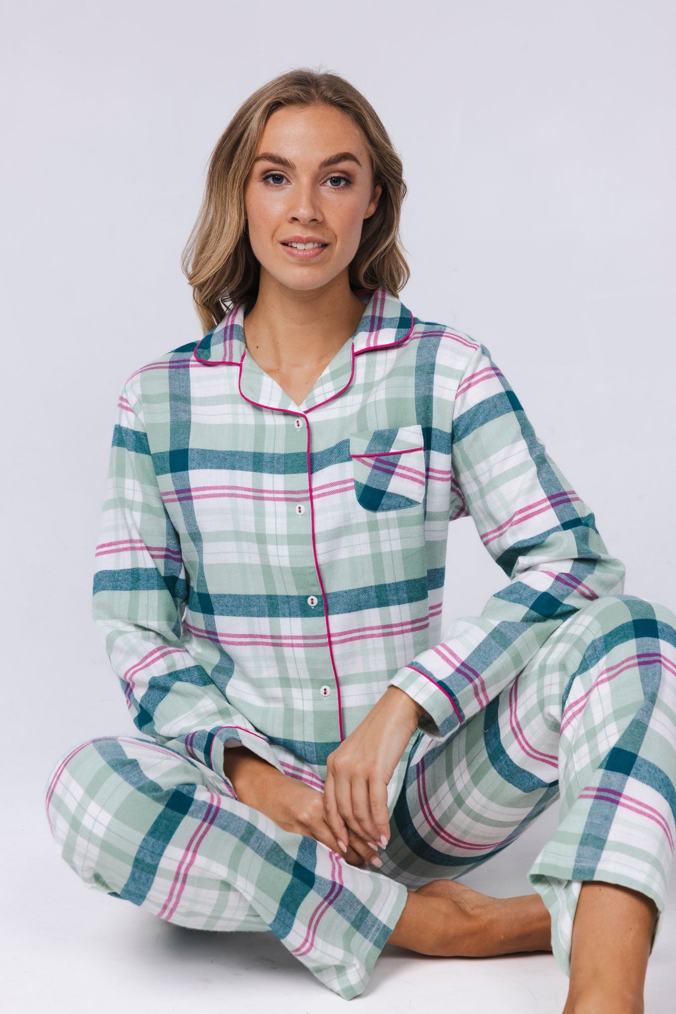 pastunette-flannel-check-pyjama-gr-n-kariert-flanell image 5