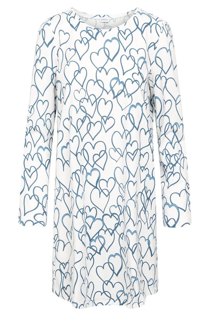r-sch-be-happy-nachthemd-knielang-blau-herzdruck-langarm image 2