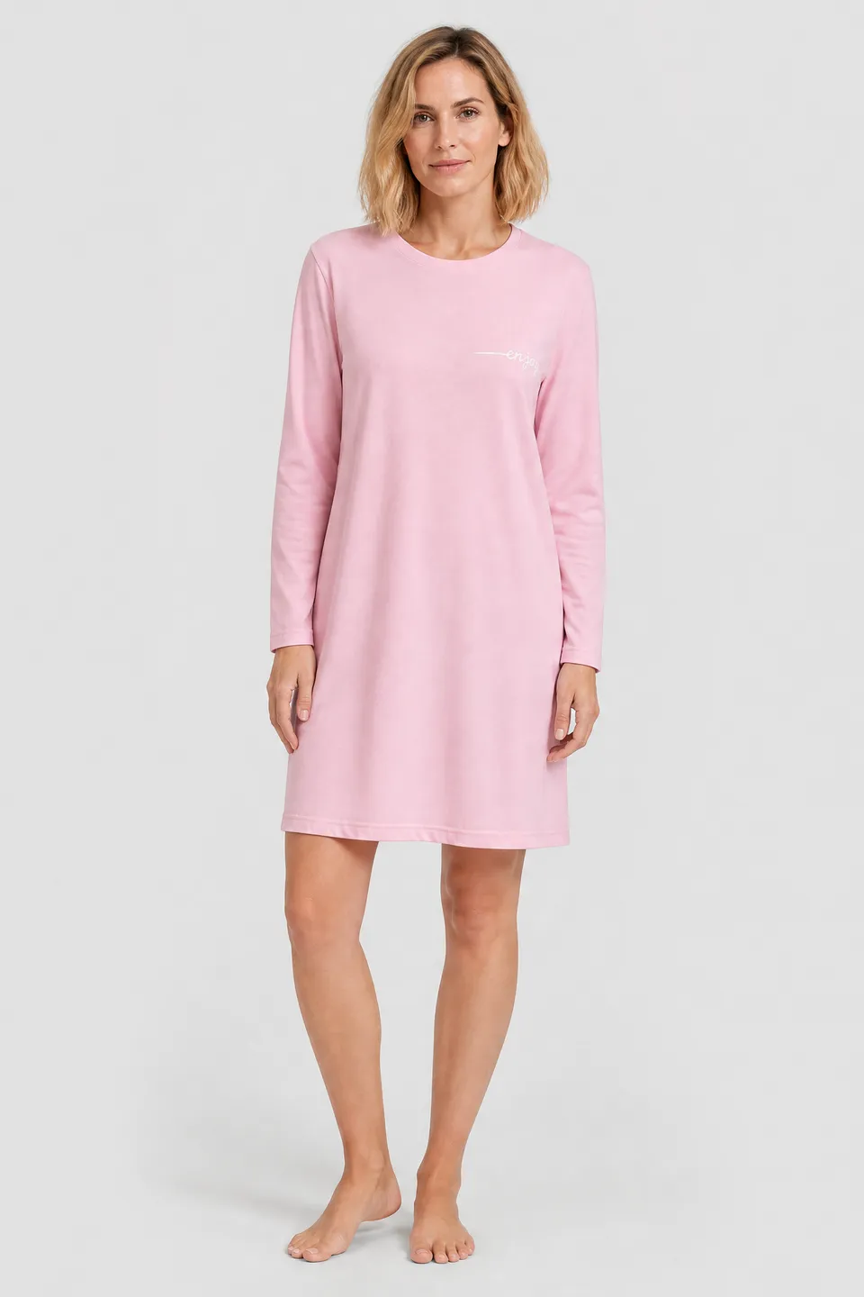 r-sch-be-happy-nachthemd-mini-enjoy-print-pink-modal image 1