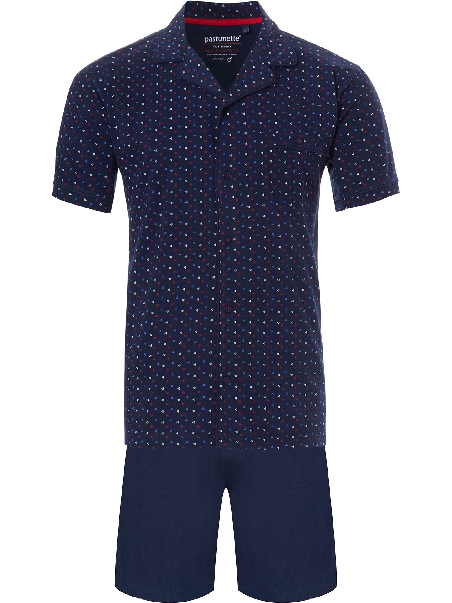 pastunette-noos-shortama-kurzpyjama-blau-baumwolle image 1