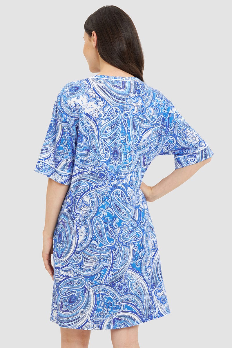 r-sch-be-happy-nachthemd-paisleydruck-v-ausschnitt-blau image 3