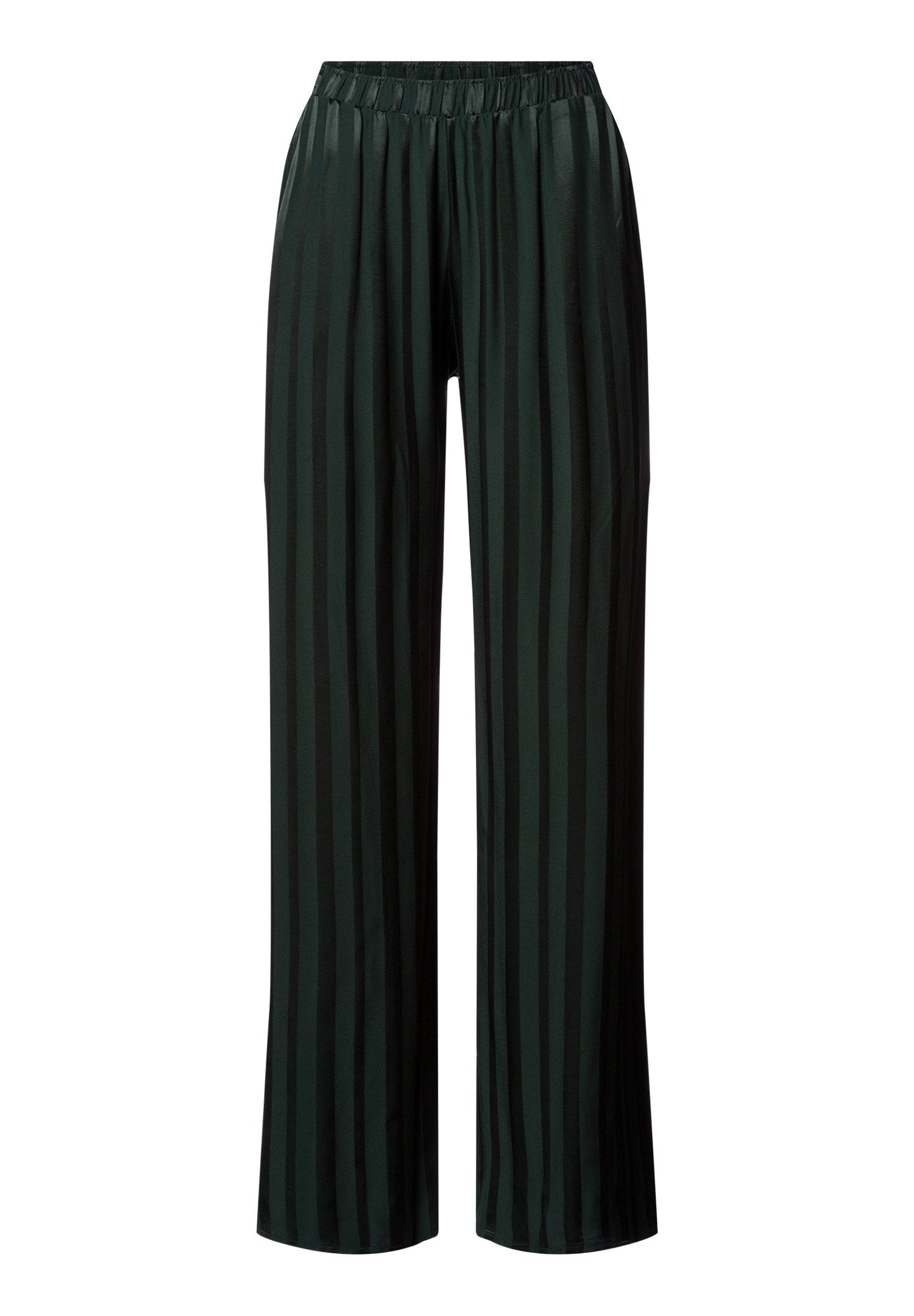 hanro-indra-pyjamahose-lang-dark-malachite-viskose-jacquard image 1