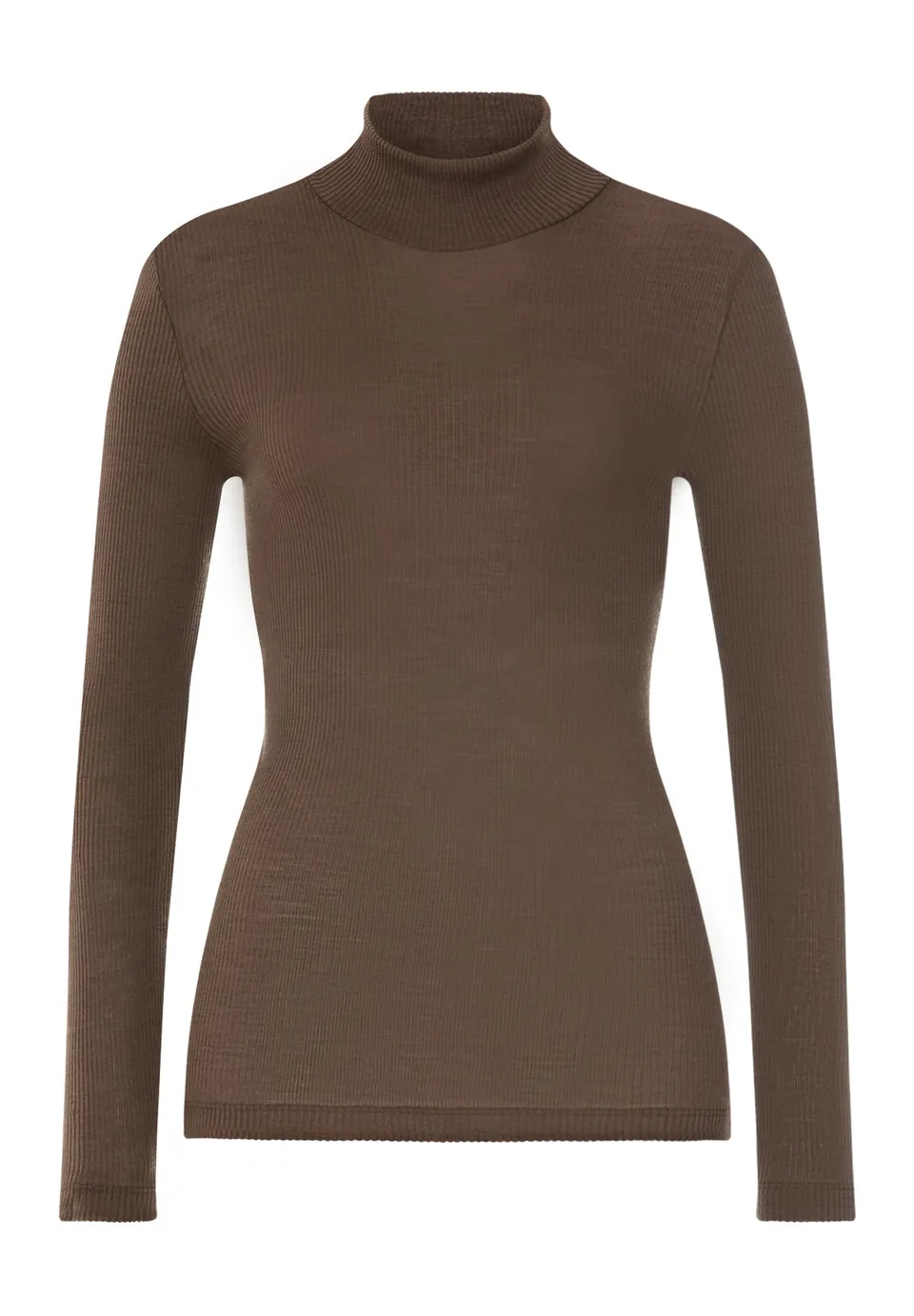 hanro-marcia-turtle-neck-shirt-damen-natural-teak-seide image 1