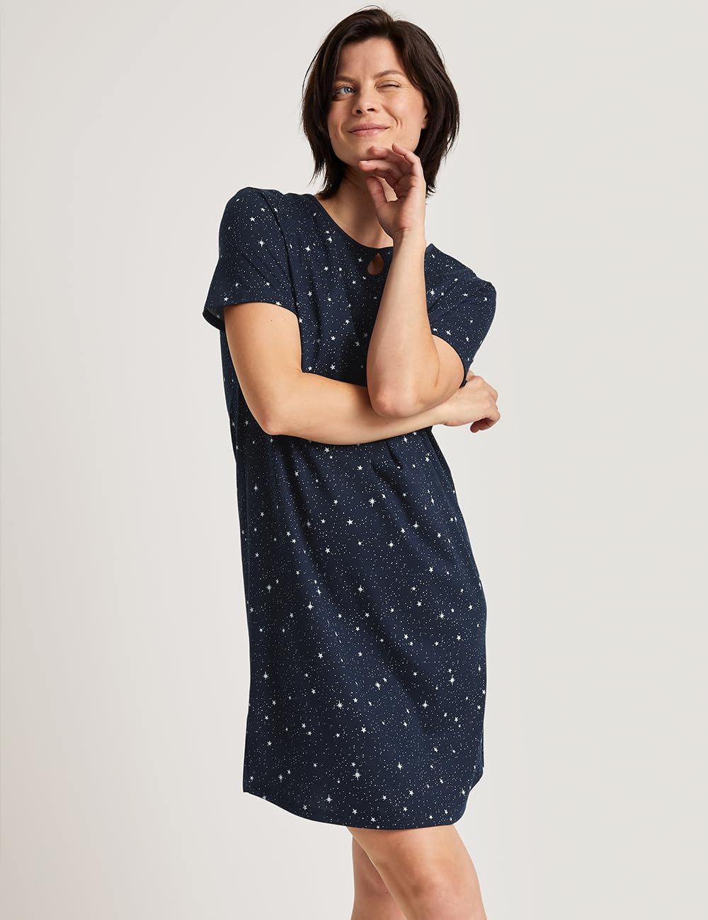 calida-sweet-dreams-kurzarm-nachthemd-damen-95cm-baumwolle image 2