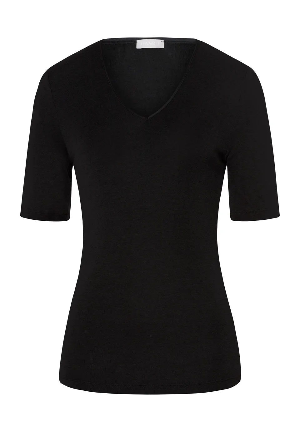 hanro-woolen-silk-kurzarm-shirt-schwarz-wolle-seide image 1