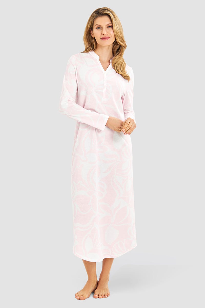 r-sch-be-happy-nachthemd-maxi-langarm-bl-tendruck-rosa image 1