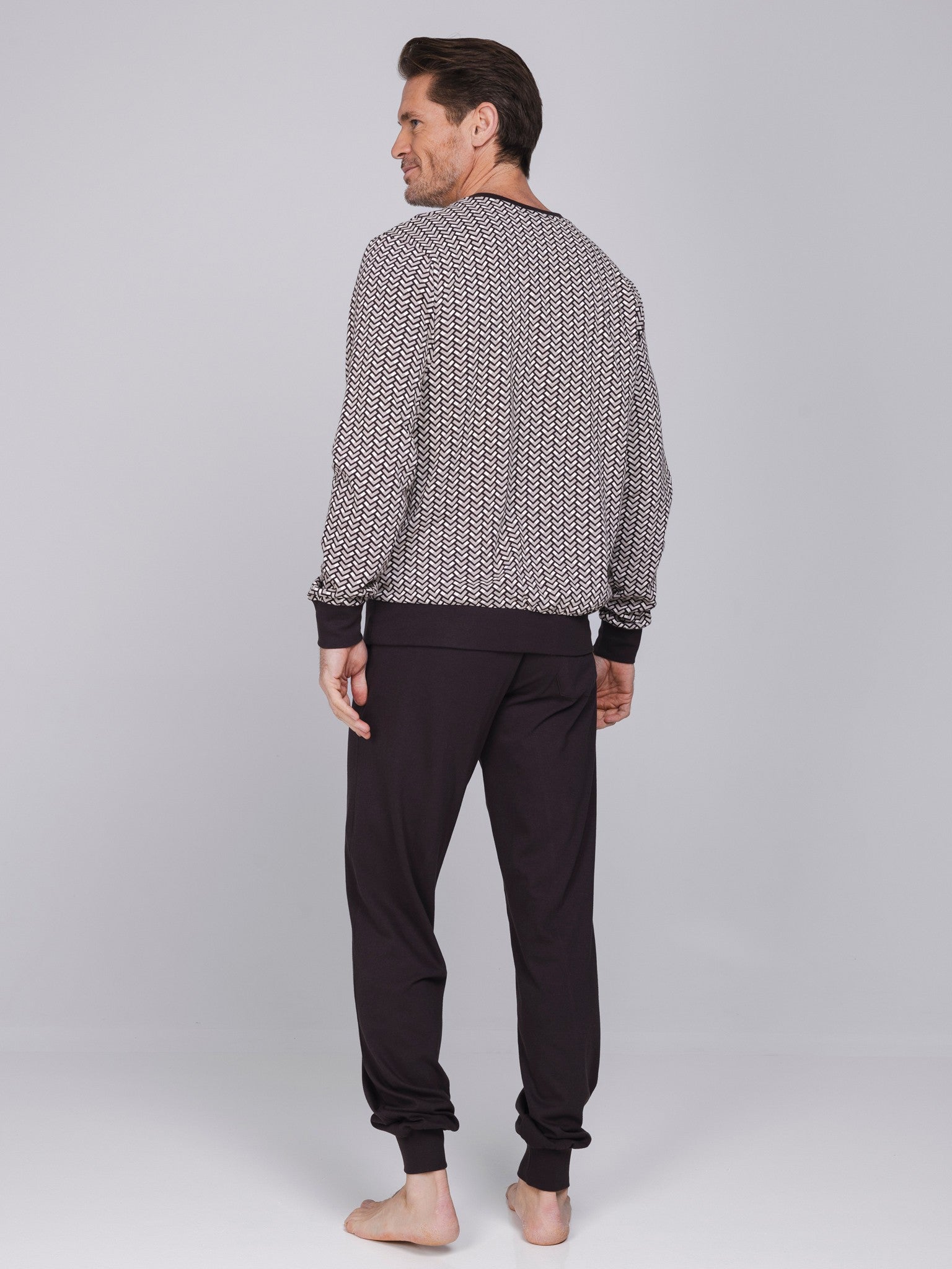 pastunette-urban-essence-pyjama-herren-braun-baumwolle image 4