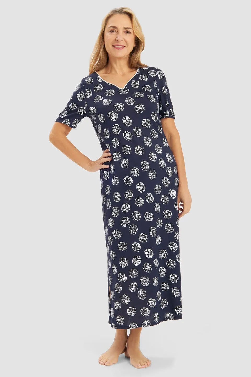 r-sch-be-happy-nachthemd-maxi-punktemuster-blau-langarm-125-cm image 1
