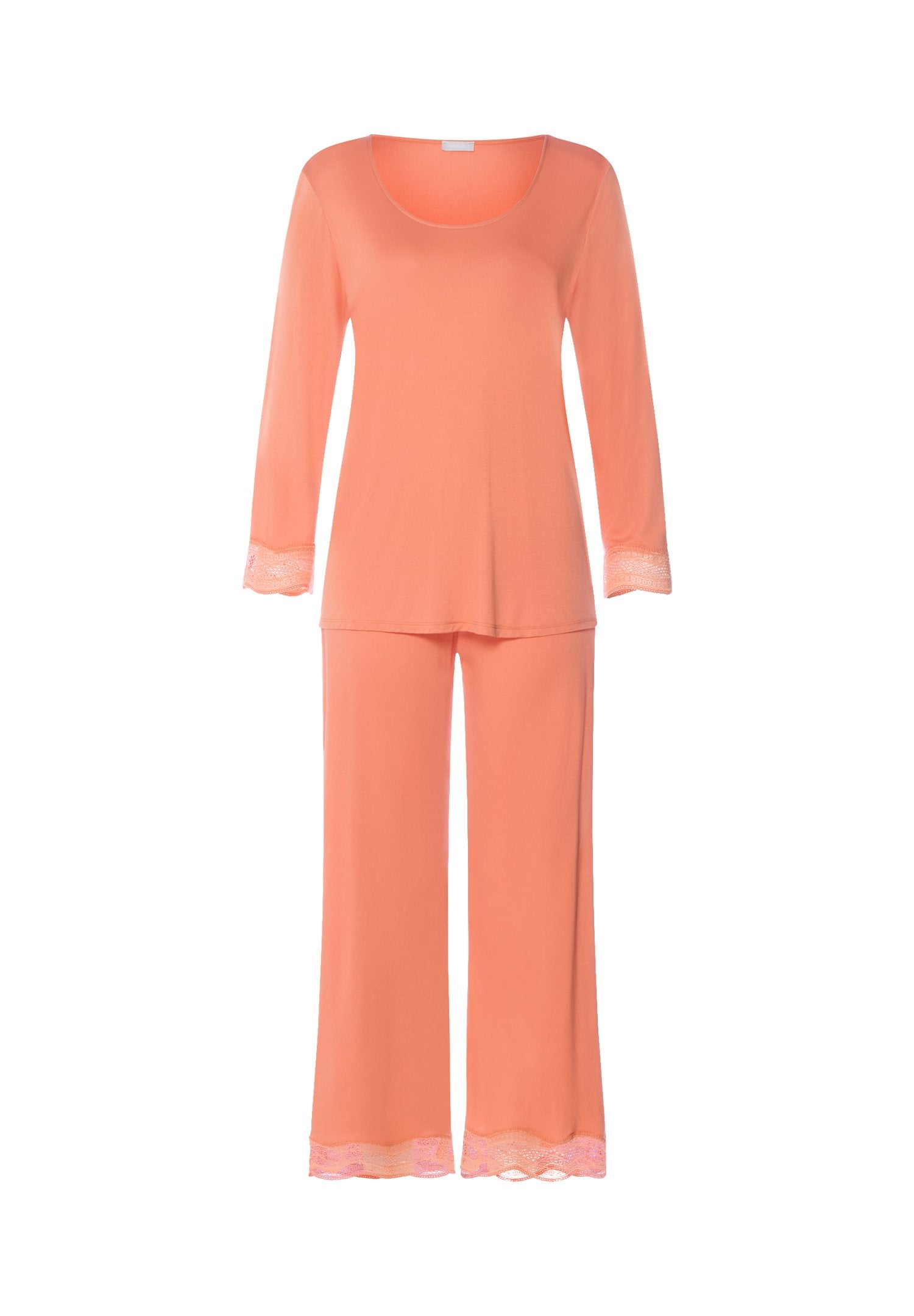hanro-cira-pyjama-074743-damen-set-light-carnelian-tencel-spitze image 1