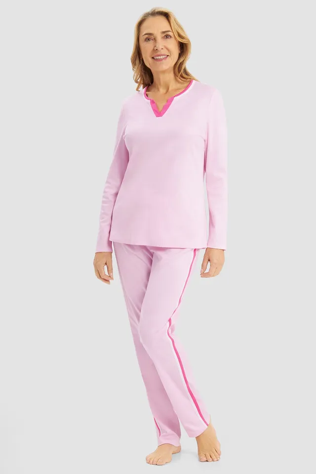 r-sch-be-happy-pyjama-damen-rosa-streifen-langarm image 1