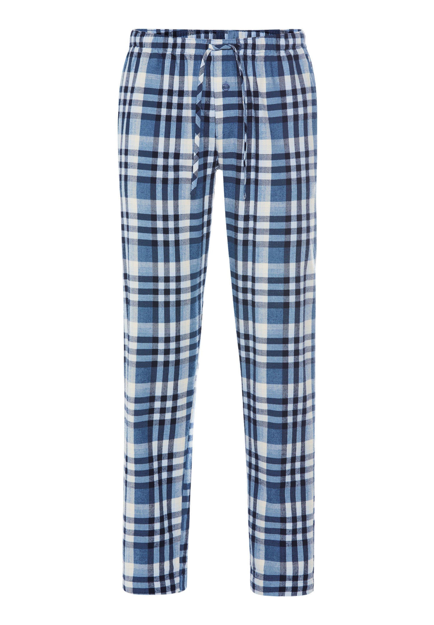 hanro-cozy-comfort-pyjamahose-pacific-squares-flanell image 1