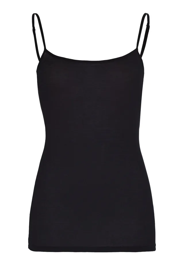 hanro-ultralight-spaghetti-top-schwarz-aus-pima-baumwolle image 1
