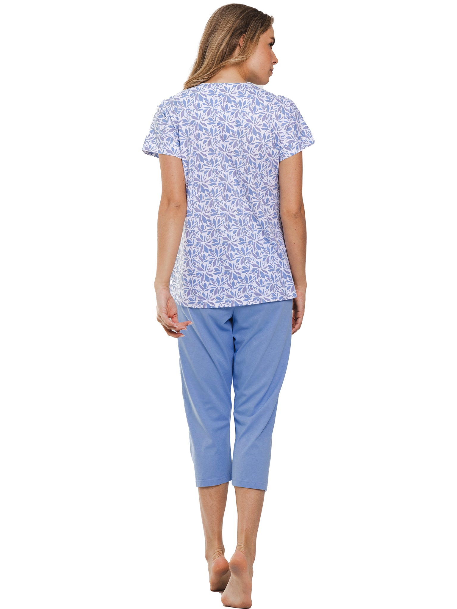 pastunette-soft-blue-pyjama-blau-wei-blumen-baumwolle image 3