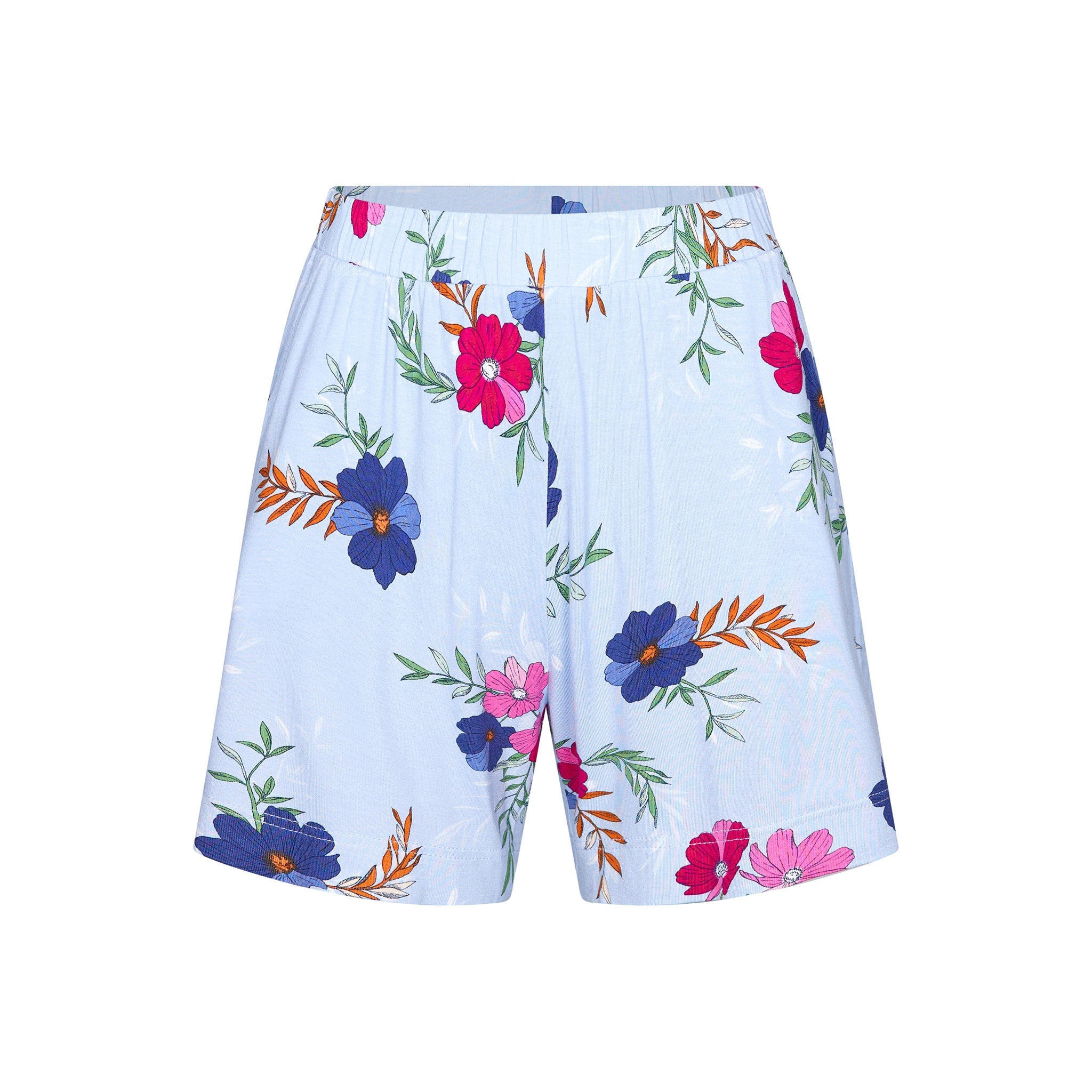 pastunette-deluxe-shortama-violets-kurzpyjama-blau-blumen image 2