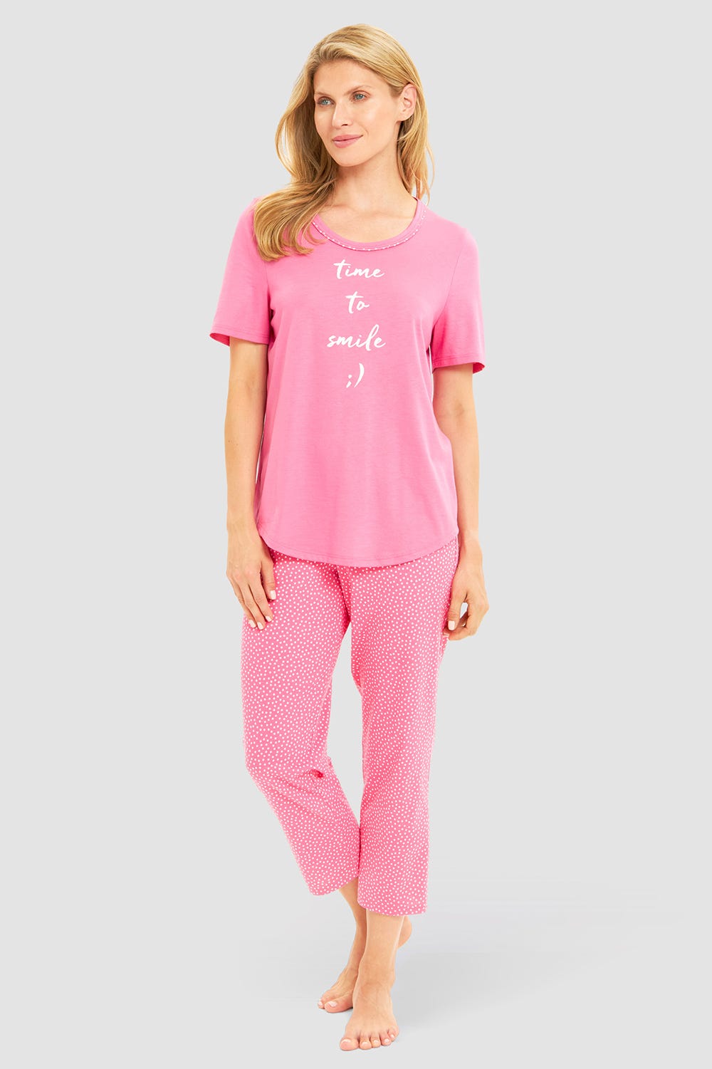 r-sch-be-happy-pyjama-7-8-pink-punkte-time-to-smile image 1