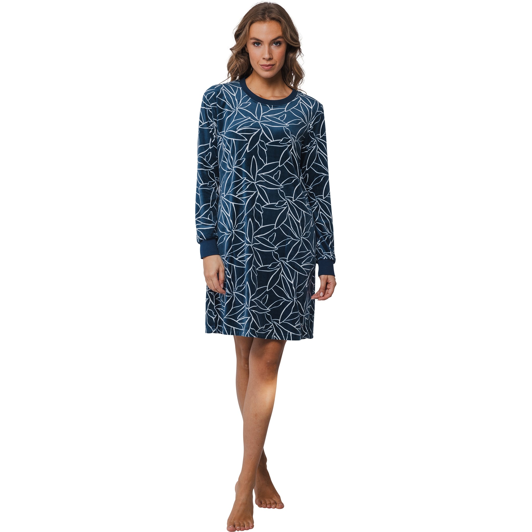 pastunette-premium-art-deco-nachthemd-fleece-dunkelblau image 2