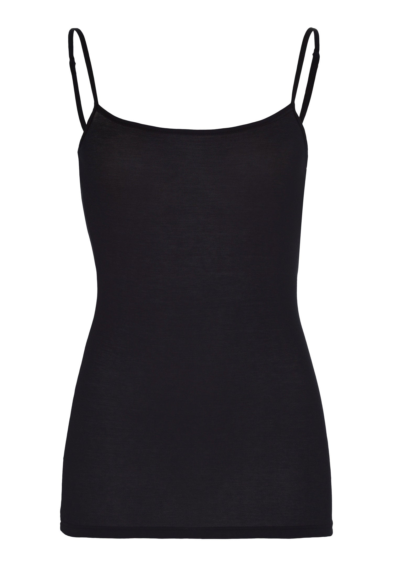 hanro-ultralight-spaghetti-top-schwarz-aus-pima-baumwolle image 1