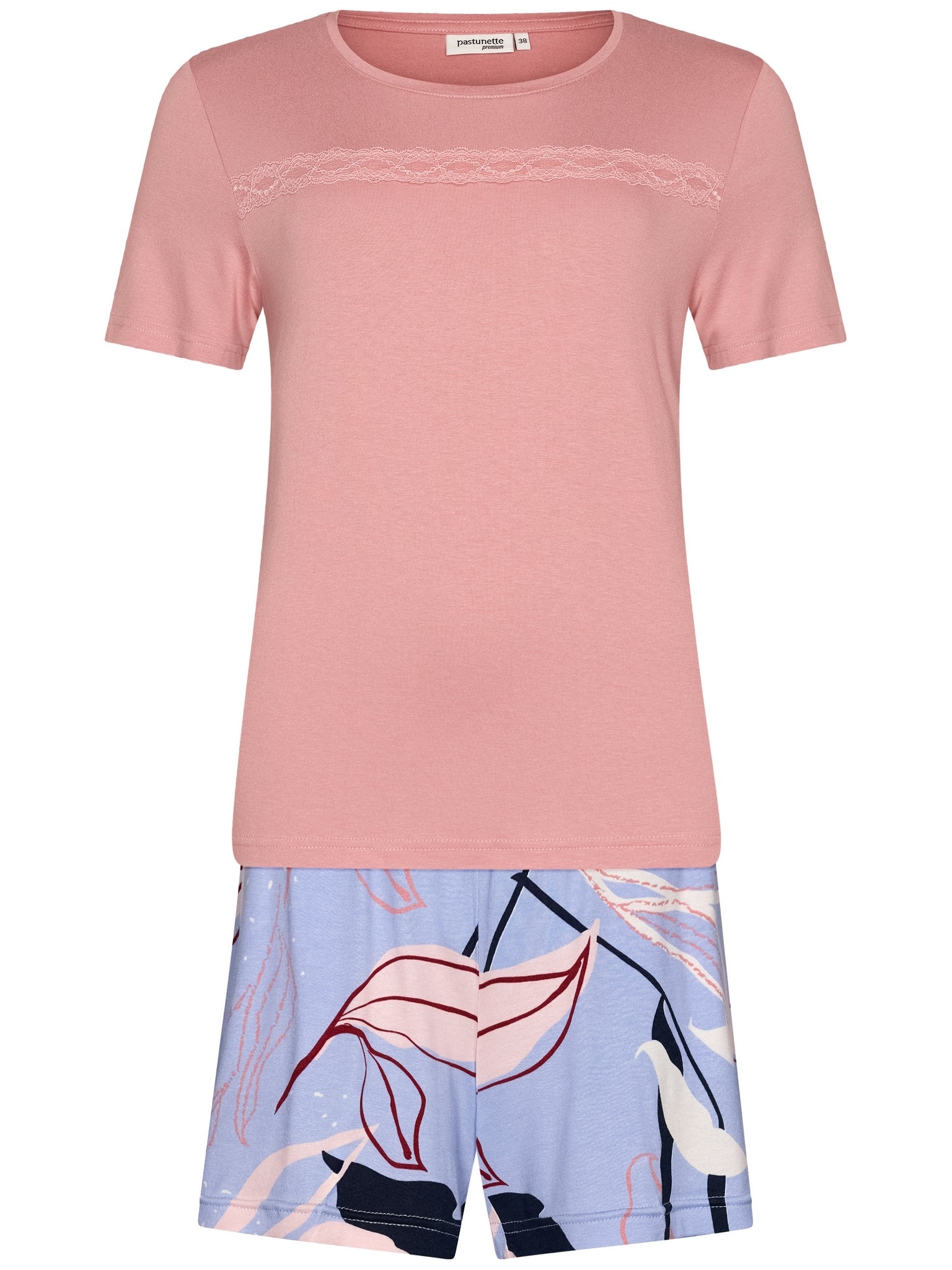 pastunette-premium-artistic-floral-shortama-rosa-viskose image 2