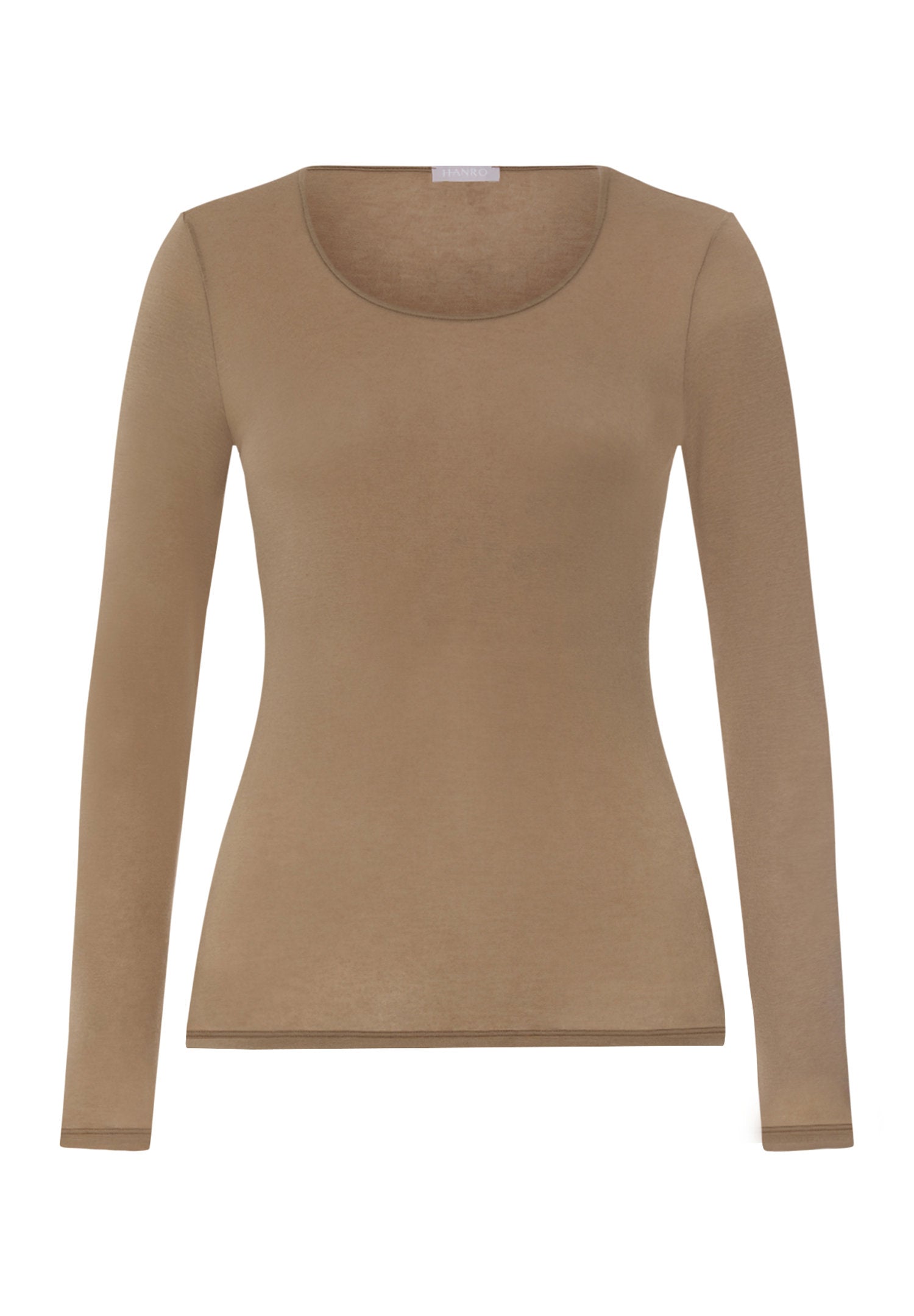 hanro-ultralight-l-slv-shirt-langarmshirt-suede-camel-merinowolle image 1
