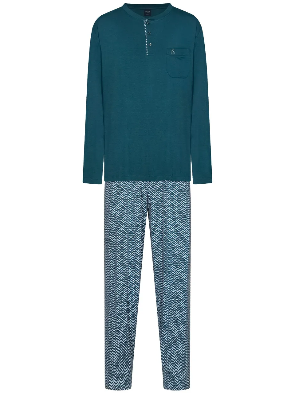 robson-pyjama-petrol-bambus-knopfleiste-herren image 1
