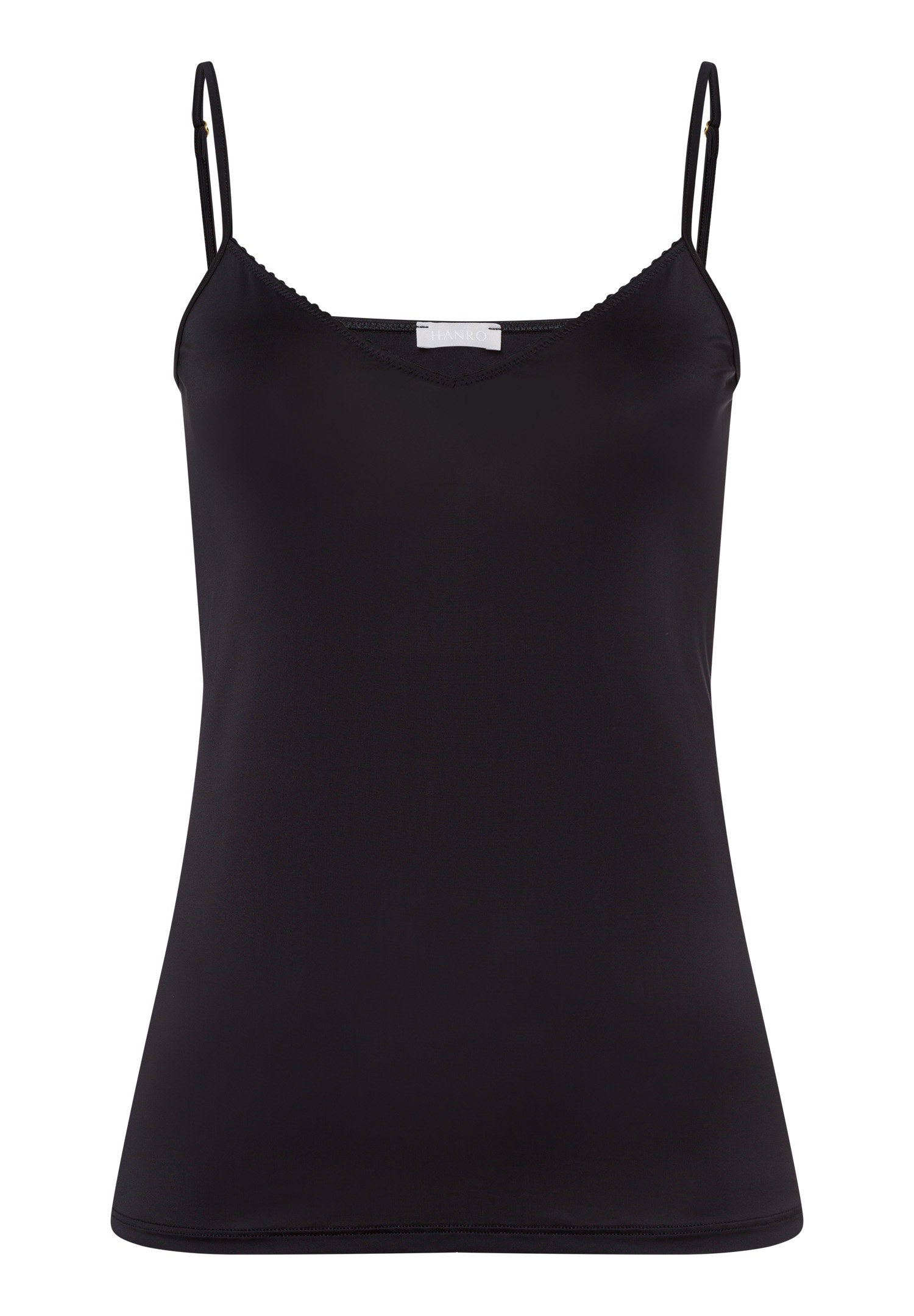 hanro-satin-deluxe-spaghettitop-071063-top-schwarz-viskose image 1