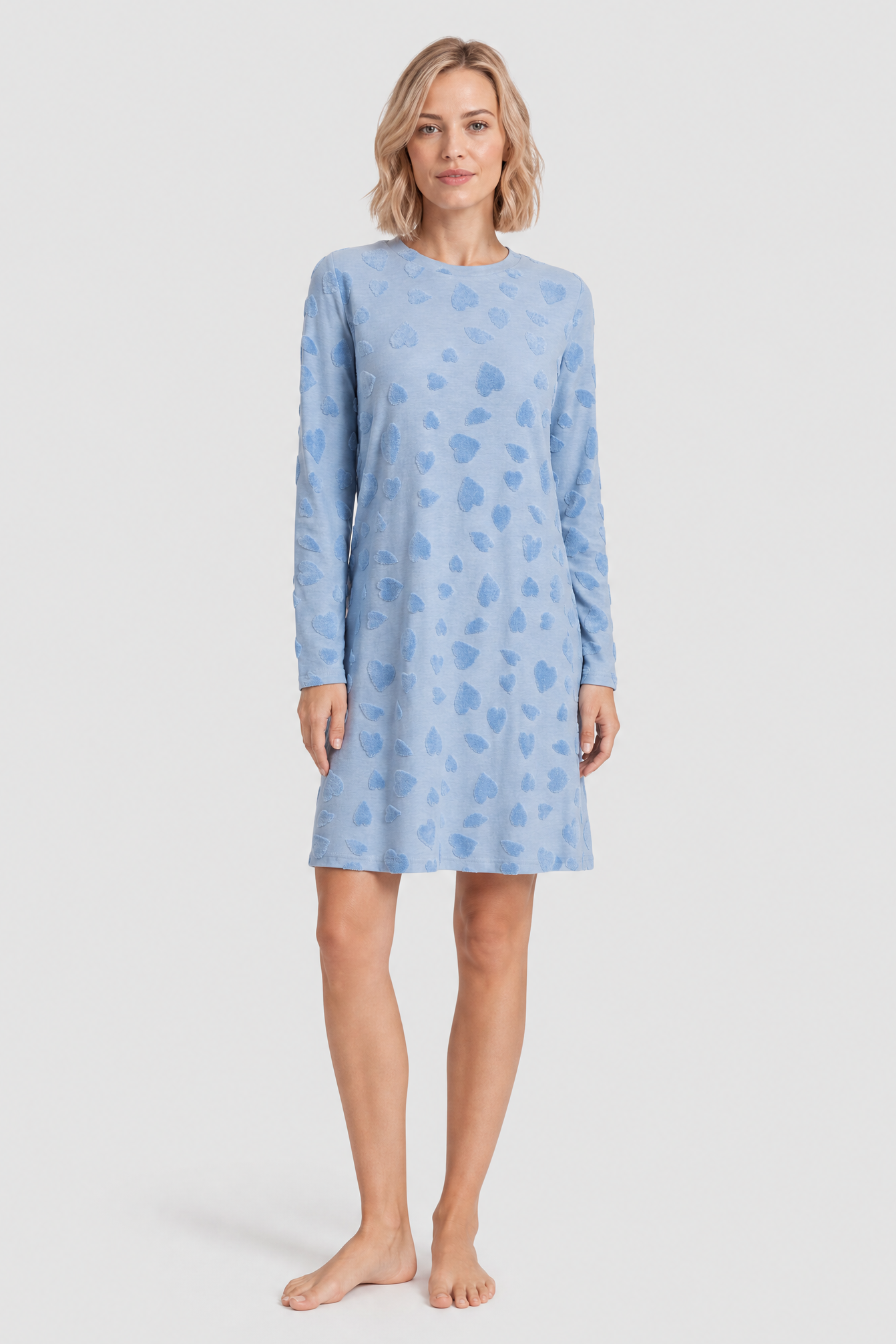 r-sch-be-happy-hauskleid-knielang-blau-frottee image 1