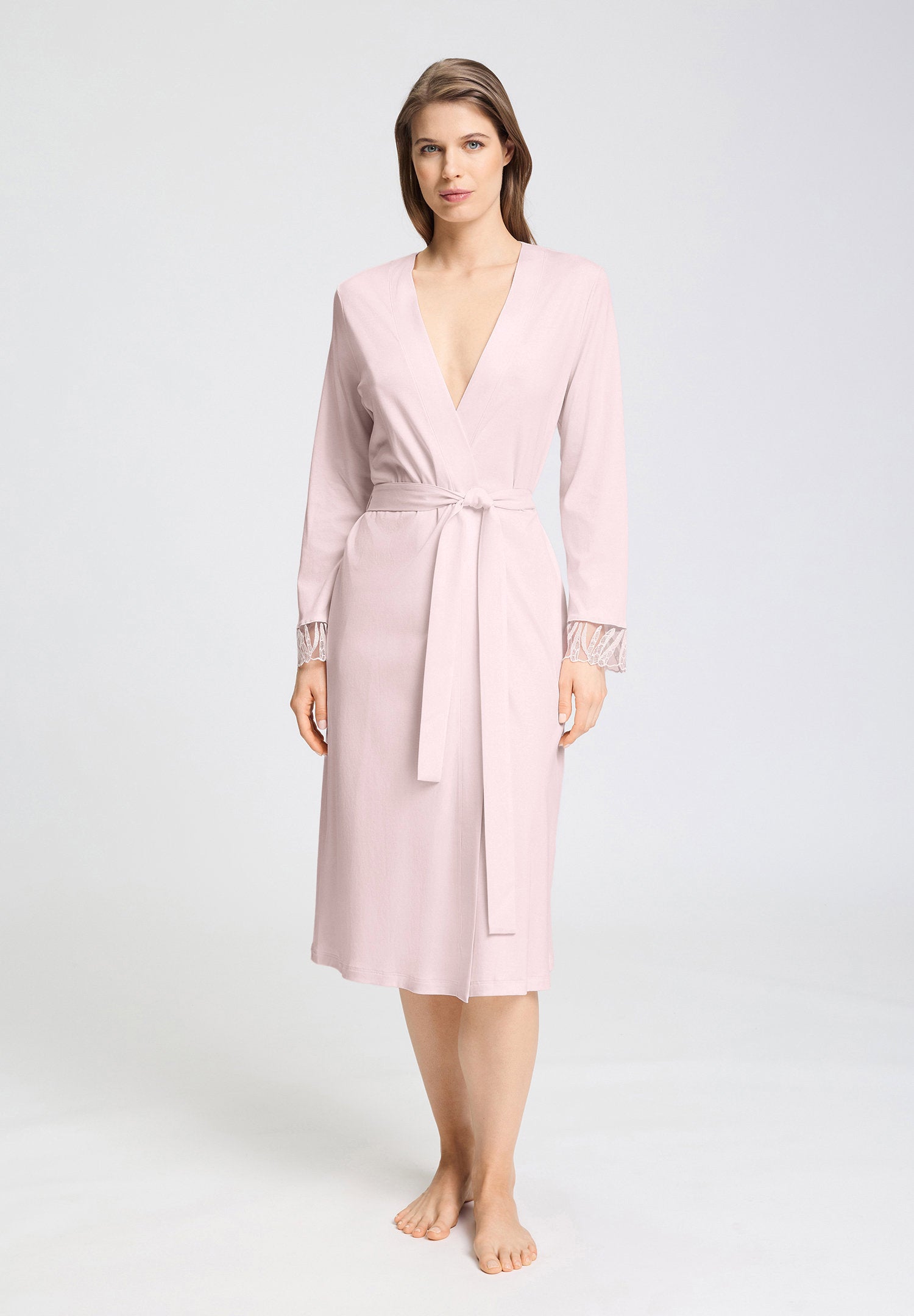 hanro-rosaria-morgenmantel-damen-rose-bath-115cm-baumwolle image 2
