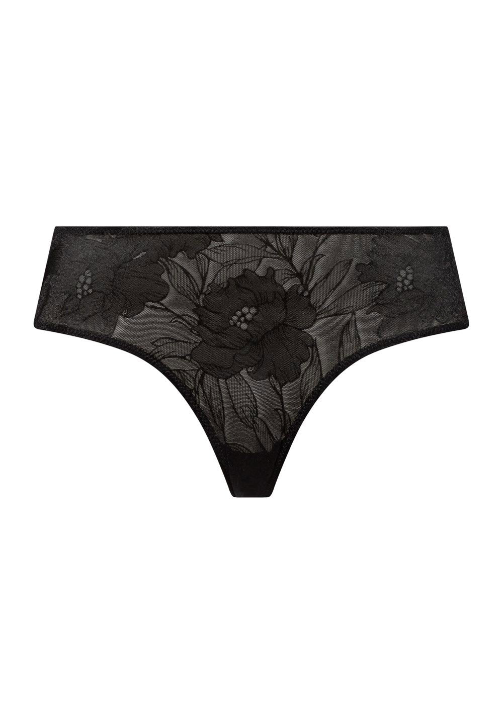 hanro-tina-midi-briefs-slip-black-beauty-mit-spitze image 1