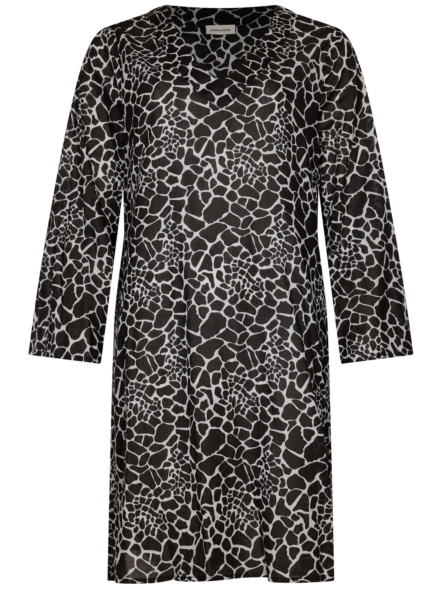 pastunette-noir-safari-kleid-schwarz-animal-baumwolle image 1