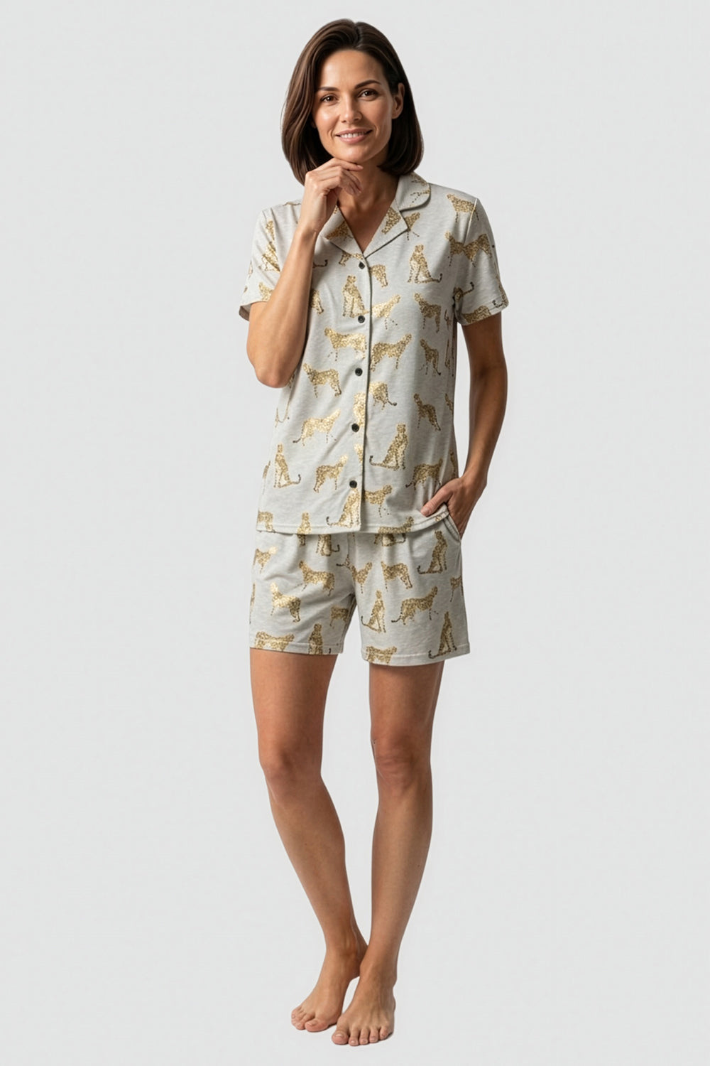 r-sch-be-happy-pyjama-kurz-leopard-mehrfarbig-baumwolle image 1