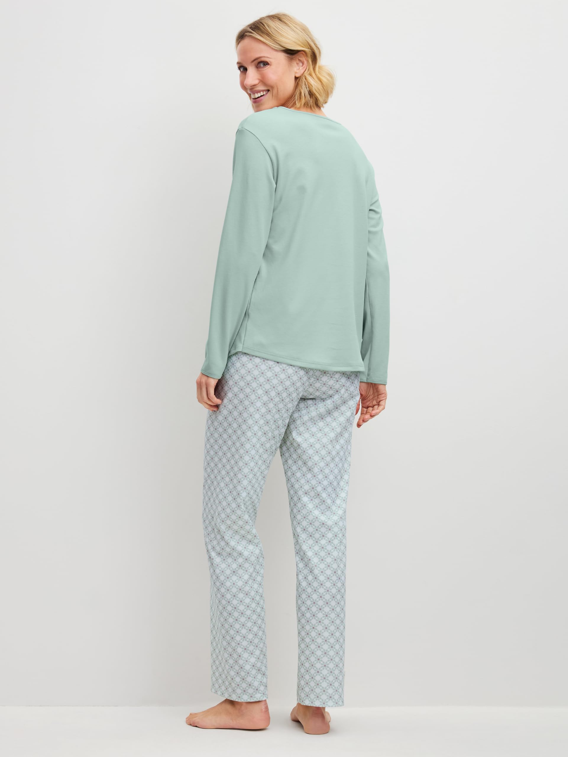 calida-sweet-dreams-pyjama-damen-44-46-light-aqua-baumwolle image 3