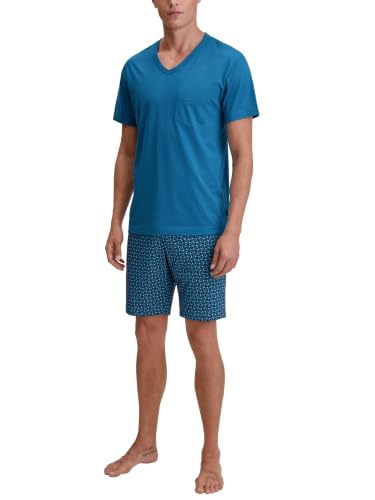 calida-relax-imprint-kurz-pyjama-herren-baumwolle-laurel-green image 8