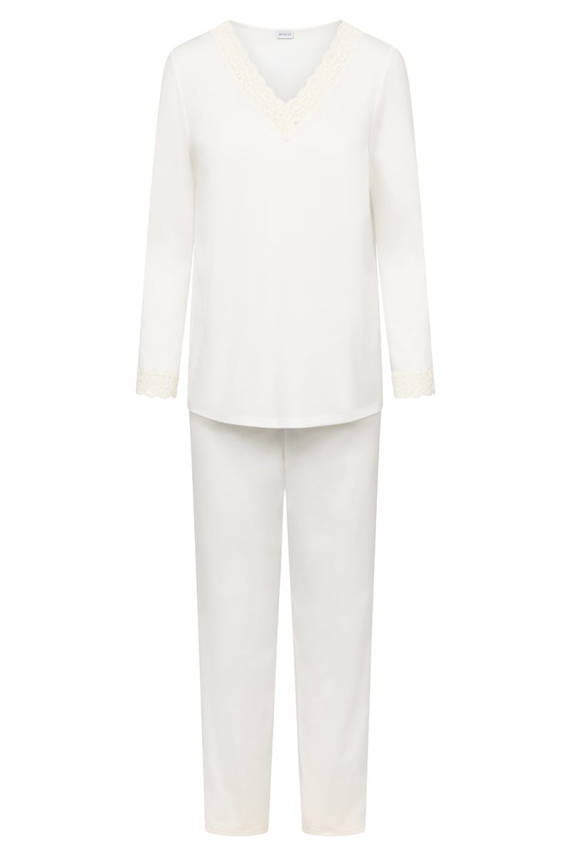 r-sch-be-happy-pyjama-lang-wei-spitze-schlafanzug image 2