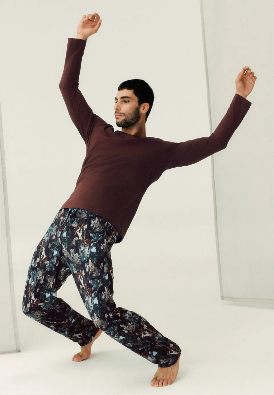 hanro-night-and-day-long-pants-pyjamahose-night-garden image 1