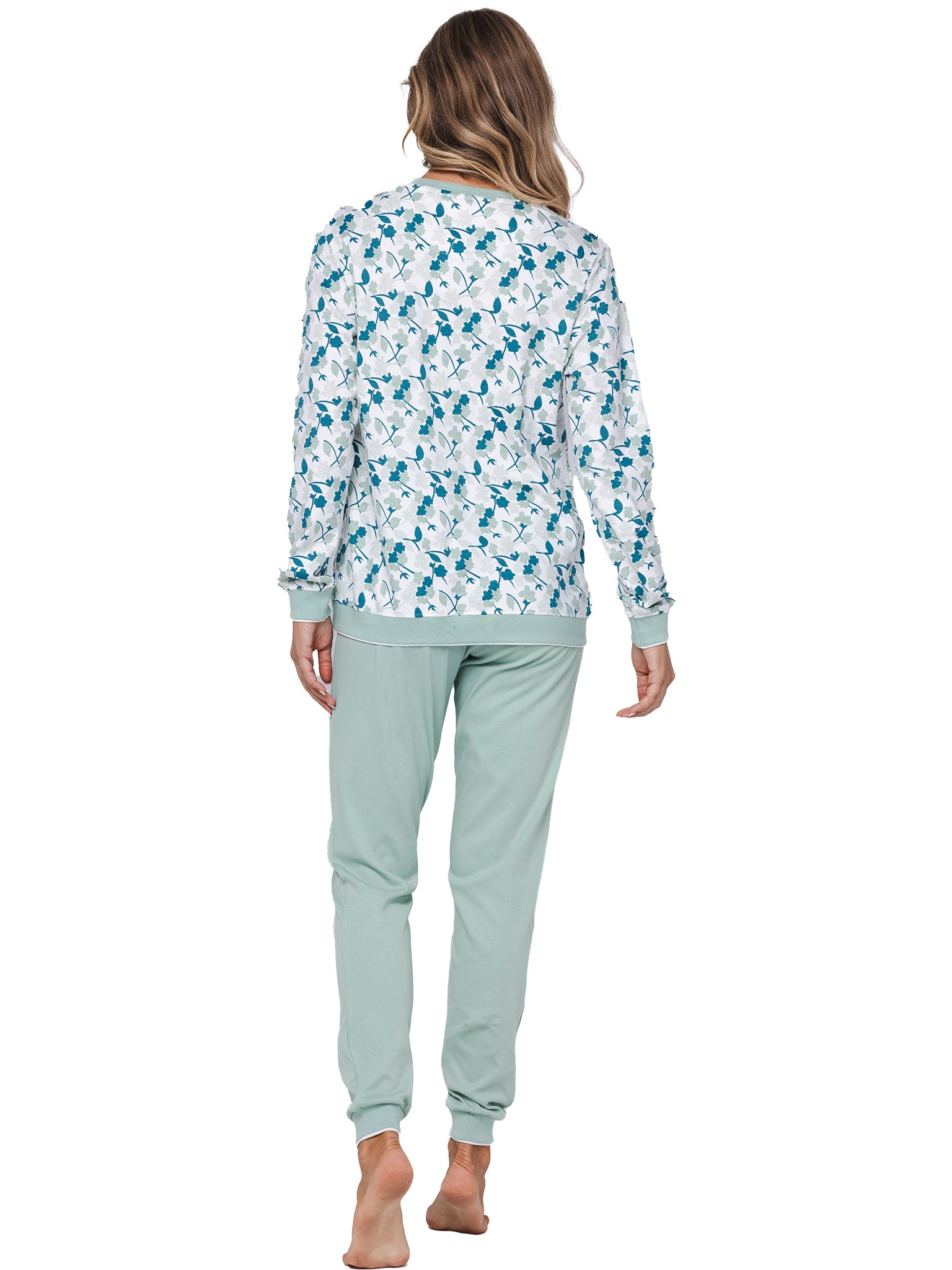 pastunette-sangria-nights-pyjama-gr-n-blumen-baumwolle image 4