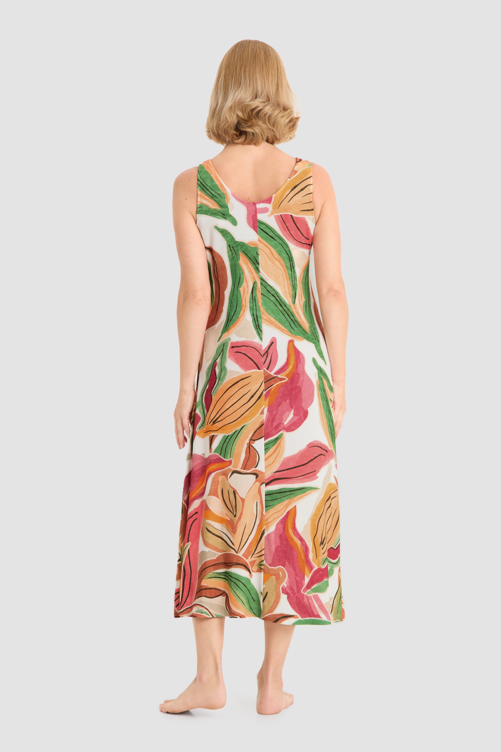r-sch-be-happy-strandkleid-maxi-orange-bl-tterdruck image 3