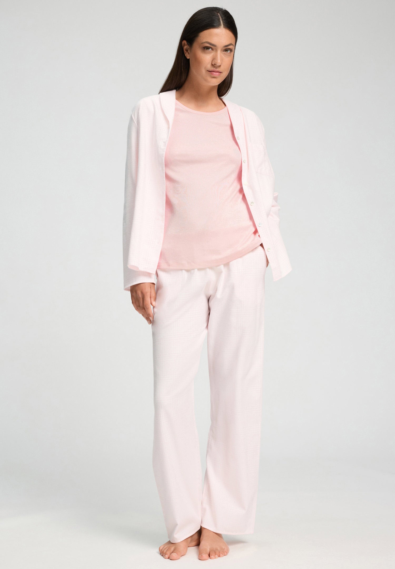 hanro-loungy-nights-schlafshirt-rosewater-baumwolle-langarm image 5