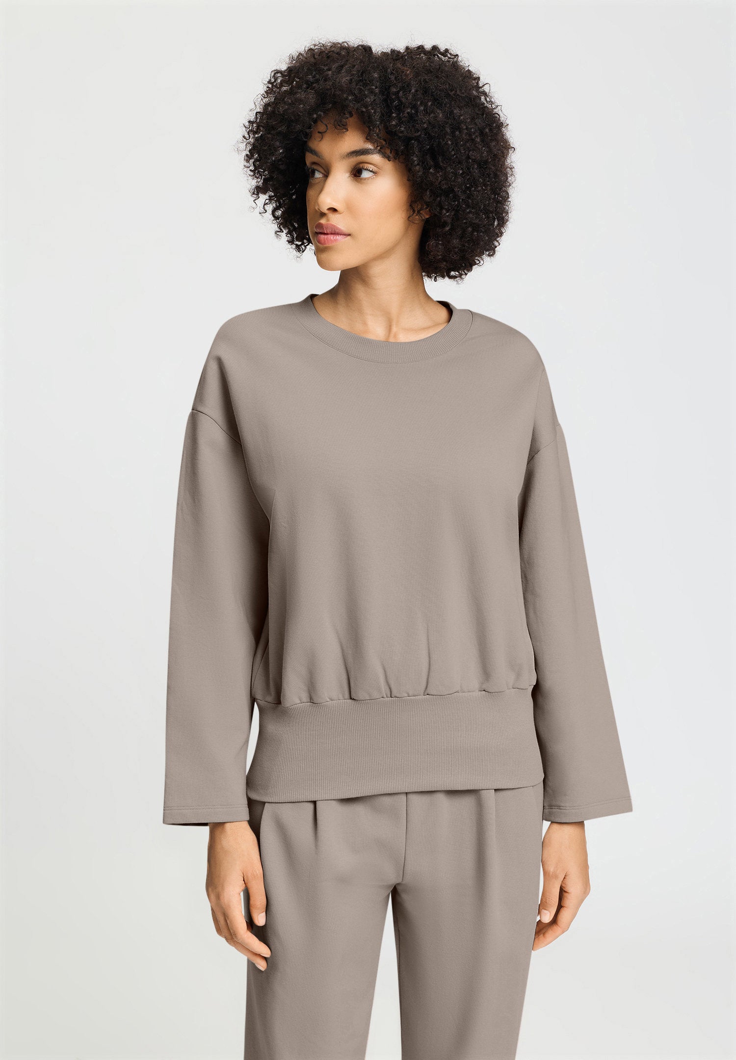 hanro-natural-living-sweatshirt-rose-grey-baumwolle image 2