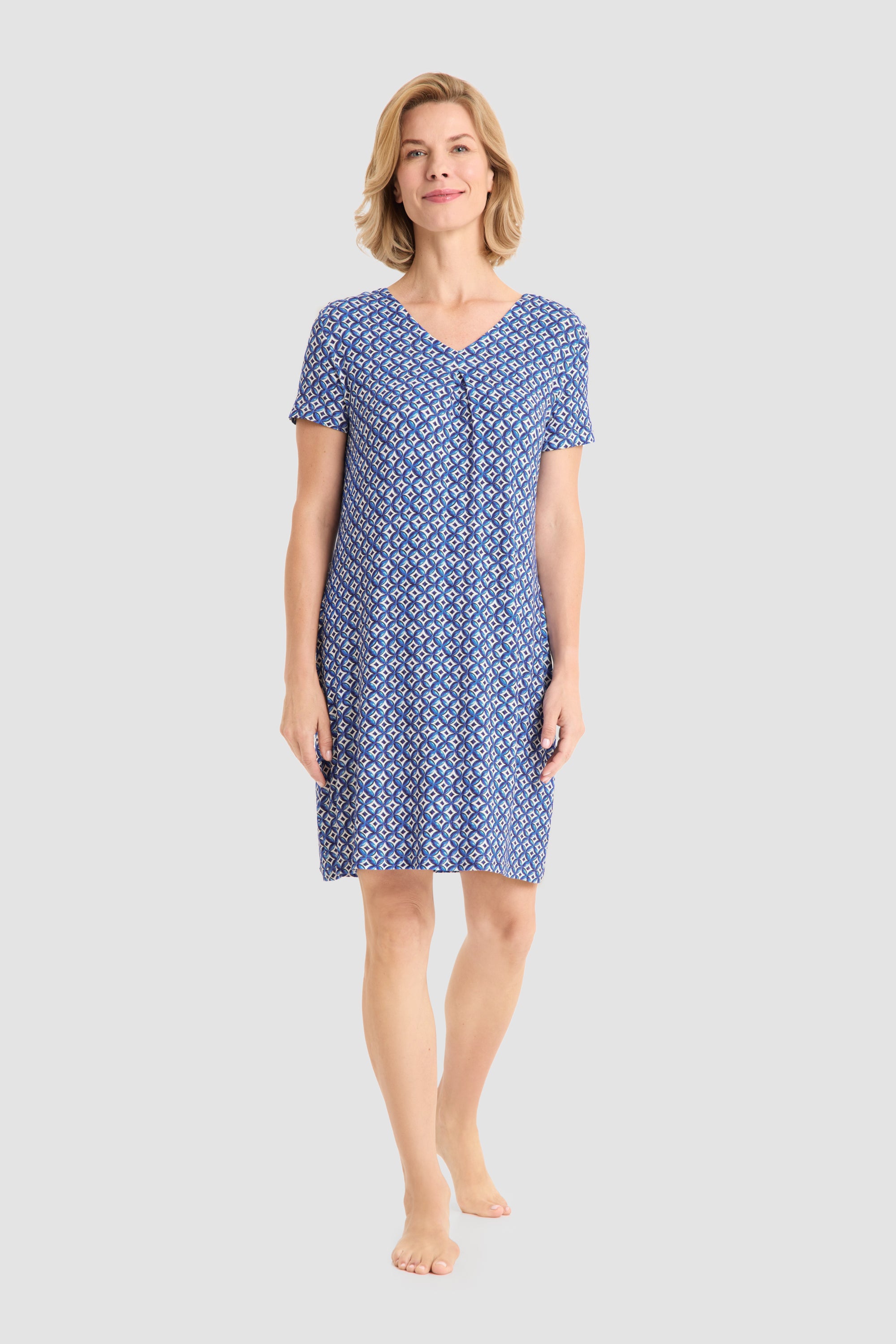 r-sch-be-happy-strandkleid-knielang-minimal-druck-blau image 1