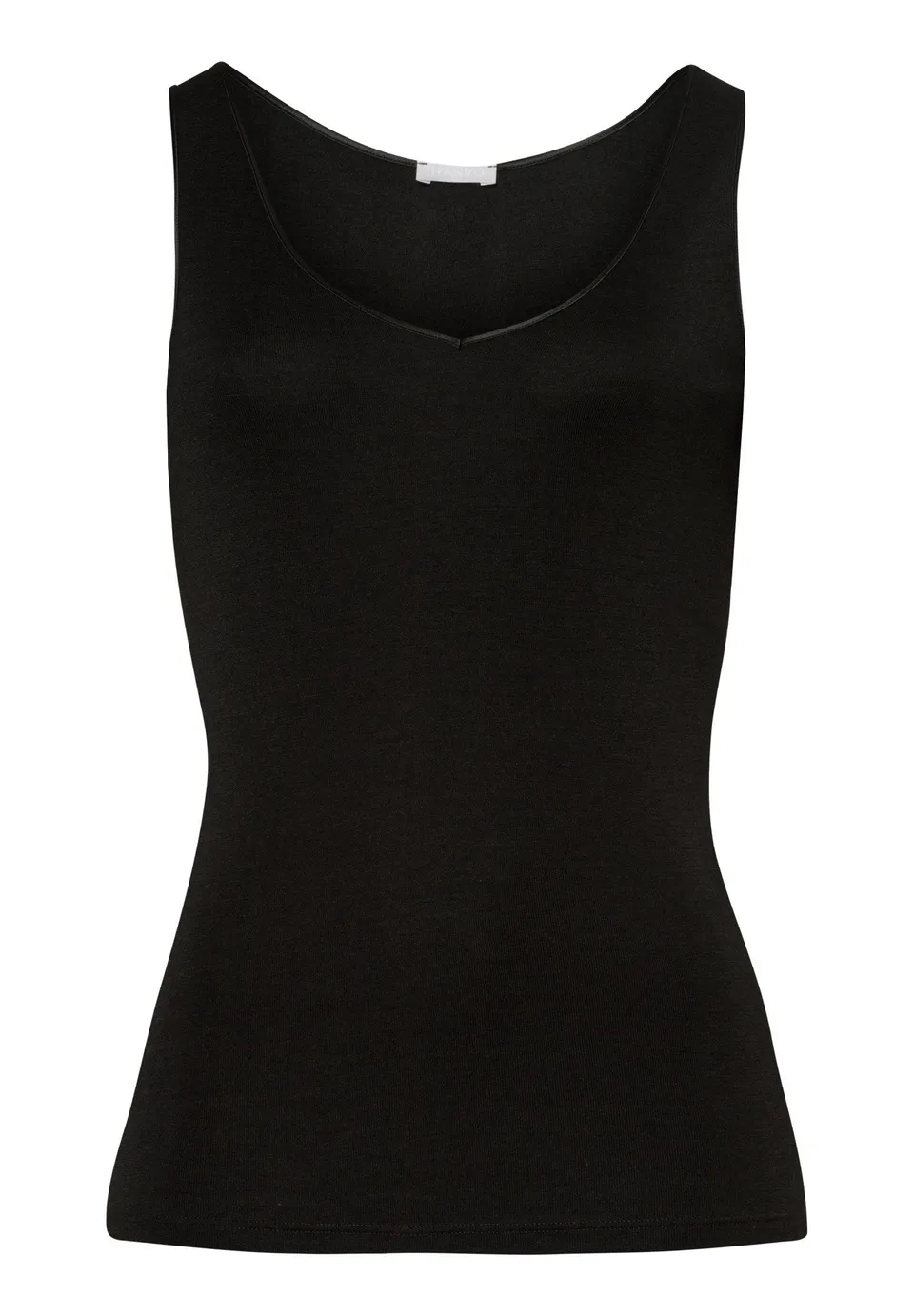 hanro-woolen-silk-tank-top-schwarz-wolle-seide-nahtlos image 1