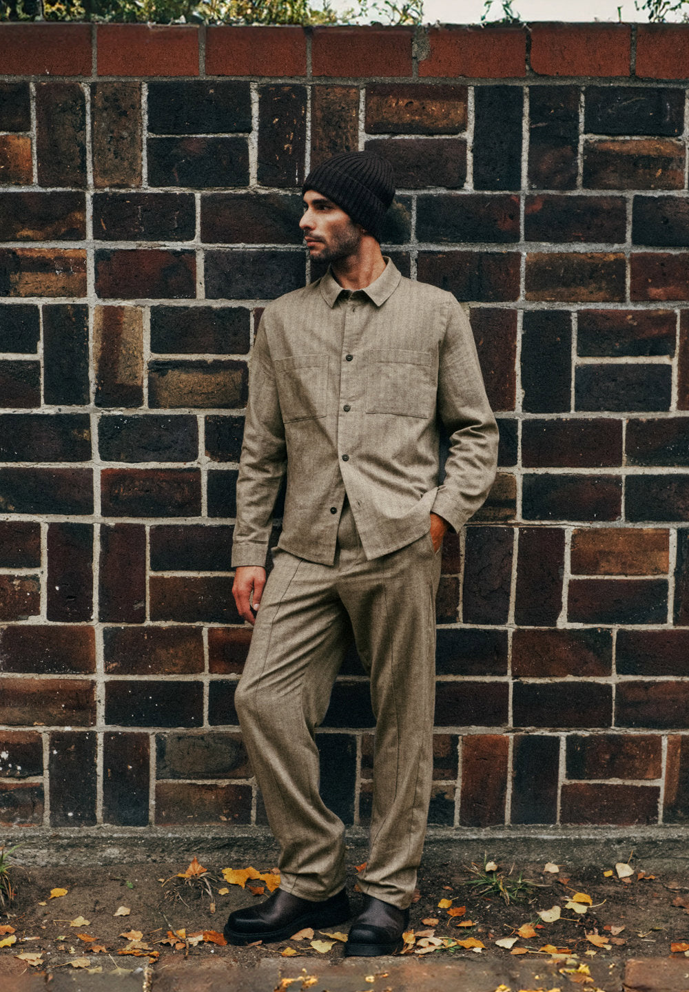 hanro-woolen-luxury-hemd-earthy-woven-wolle-fischgr-t image 1
