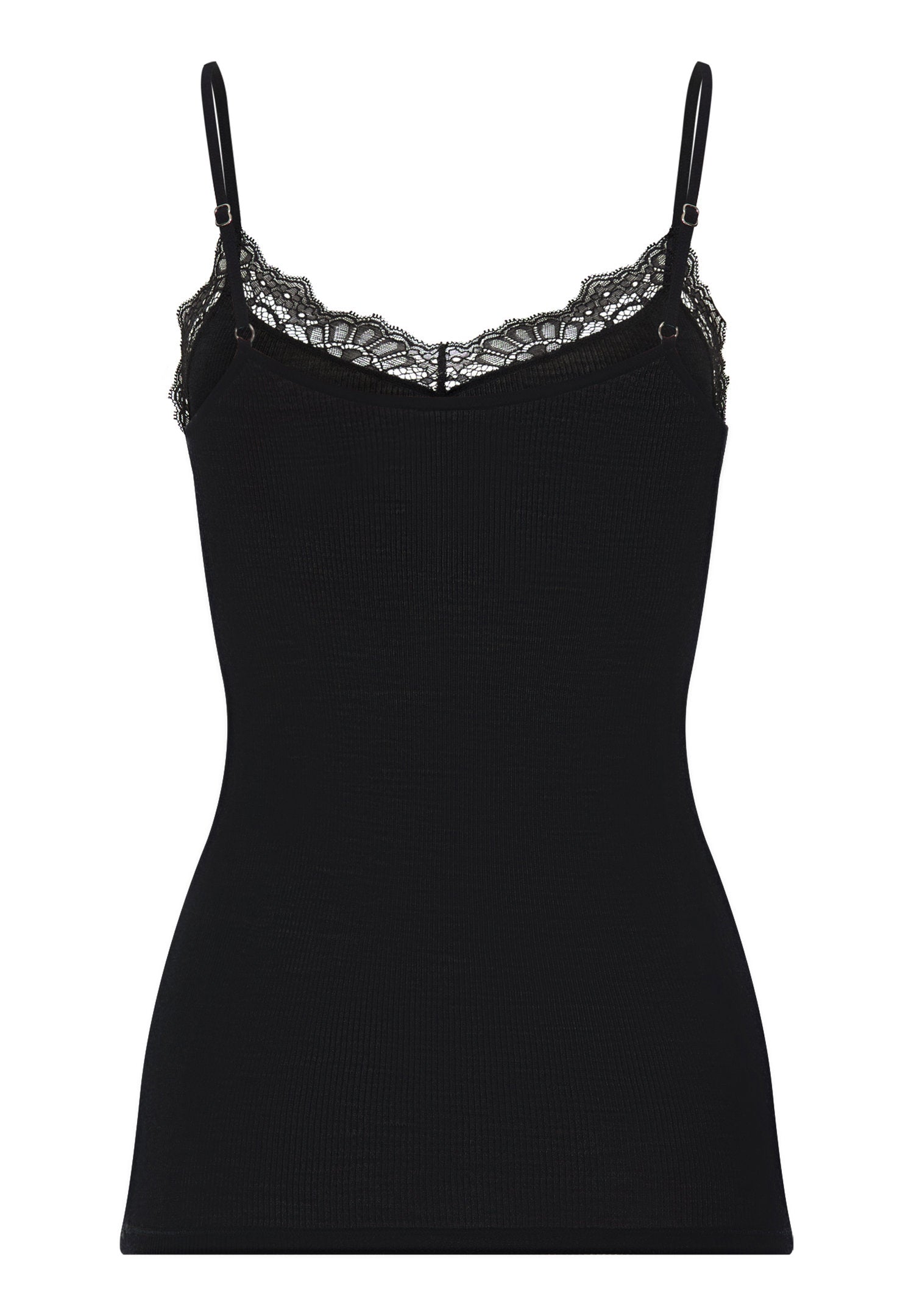 hanro-woolen-lace-spaghettitop-schwarz-wolle-seide-spitze image 3