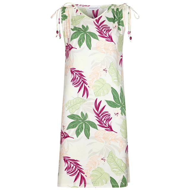 pastunette-beach-summer-leaves-kleid-gr-n-mit-bl-tterprint image 1