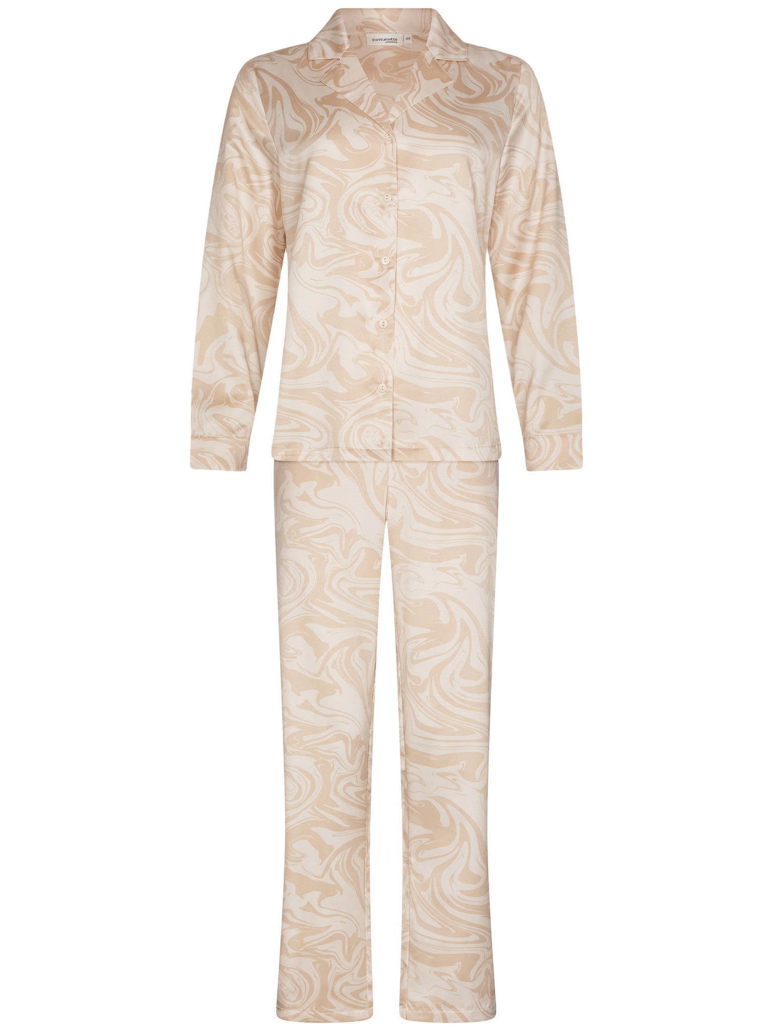 pastunette-premium-eternal-pyjama-beige-satin-knopf image 1